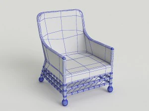 wicker dining chair 3D Model