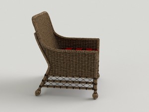 wicker dining chair 3D 模型