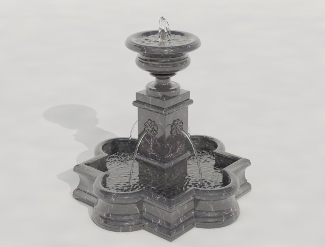 fountain 21 with water 3in1 Modelo 3D .c4d .max .obj .3ds .fbx .stl .blend 