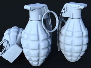 mk2 handgrenade highpoly lowpoly 2 lods 3D Model