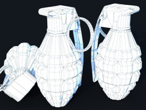 mk2 handgrenade highpoly lowpoly 2 lods 3D Модель