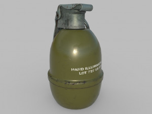 mk1 illumination hand grenade game ready 2 lods 3D Model