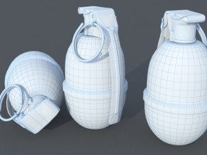 mk1 illumination hand grenade game ready 2 lods 3D Model