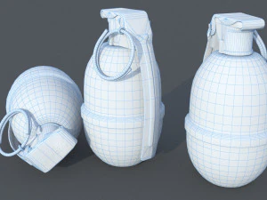 mk1 illumination hand grenade game ready 2 lods 3D Model