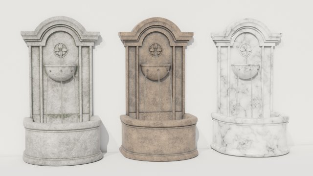 wall fountain three in one plus bonus 3Dモデル .c4d .max .obj .3ds .fbx .stl .blend 