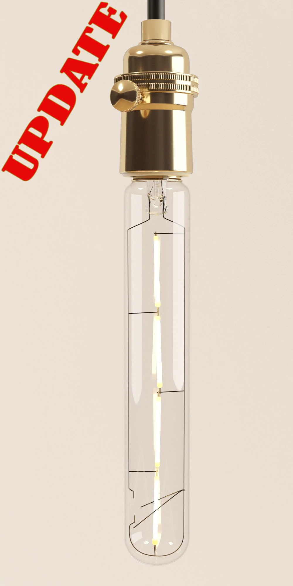 decorative edison tube bulb 185mm led e24 3D Model .c4d .max .obj .3ds .fbx .stl .blend 