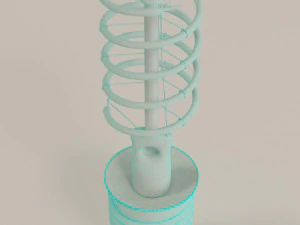 decorative edison radio bulb spiral led e24 3D Model