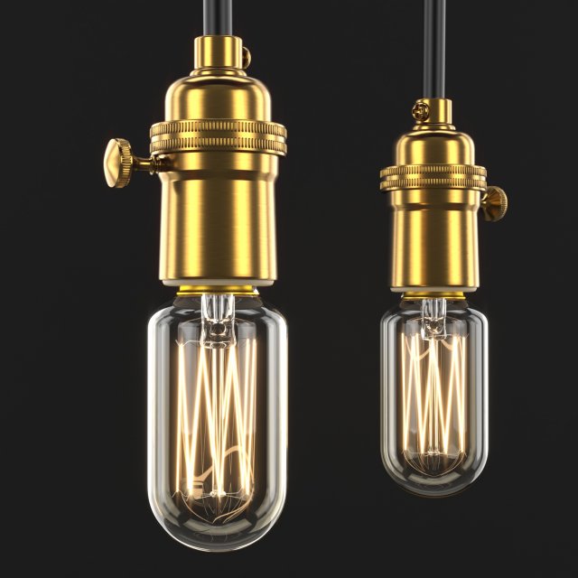 edison classic radio bulb with soket 3D Model .c4d .max .obj .3ds .fbx .stl .blend 