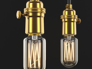 edison classic radio bulb with soket 3D Model