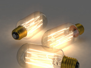 edison classic radio bulb with soket 3D Model