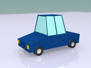 low poly toon car model 3D Model