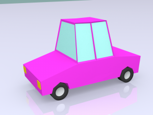 low poly toon car model 3D मॉडल