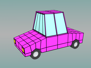 low poly toon car model 3D मॉडल