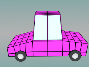 low poly toon car model 3D मॉडल