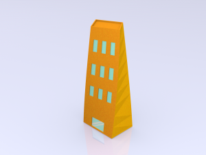 low poly toon building 1 Model 3D