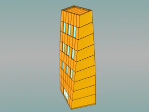 low poly toon building 1 3D Model