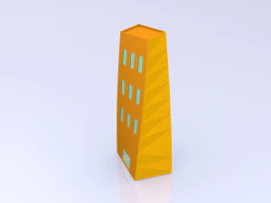low poly toon building 1 3D Model