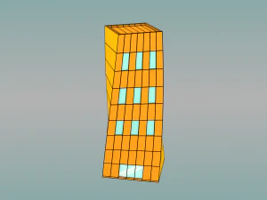 low poly toon building 1 3D Model