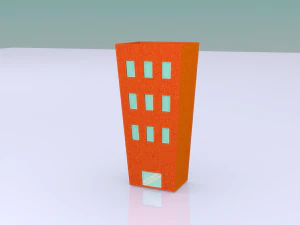 низькополігональна мультяшна будівля 2 3D Модель