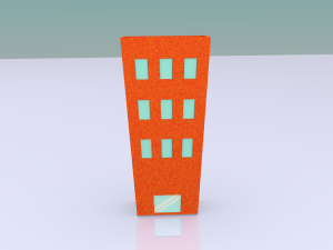 low poly toon building 2 3D Model