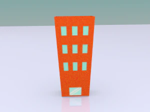 low poly toon building 2 3D Model