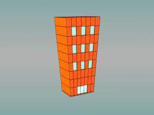 low poly toon building 2 3D Model