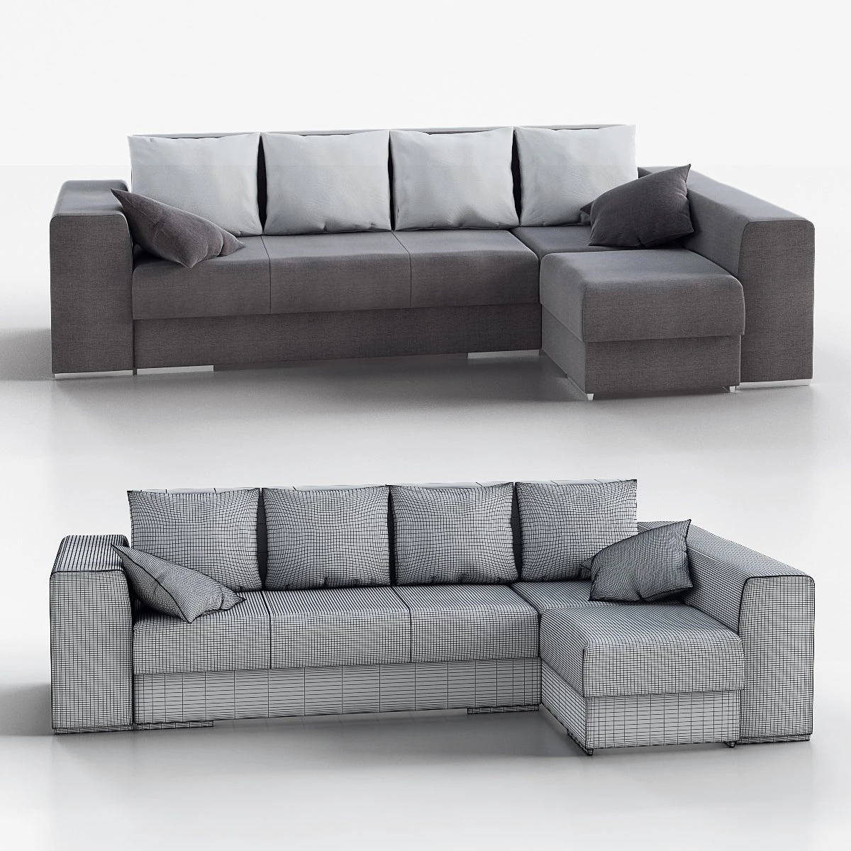 bruno corner sofa 3D Model .c4d .max .obj .3ds .fbx .stl .blend 