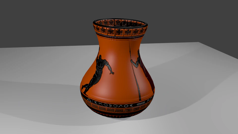 ethnic vase with greek ornament 3D Model .c4d .max .obj .3ds .fbx .stl .blend 