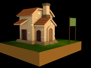 lowpoly cartoon house 3D Model
