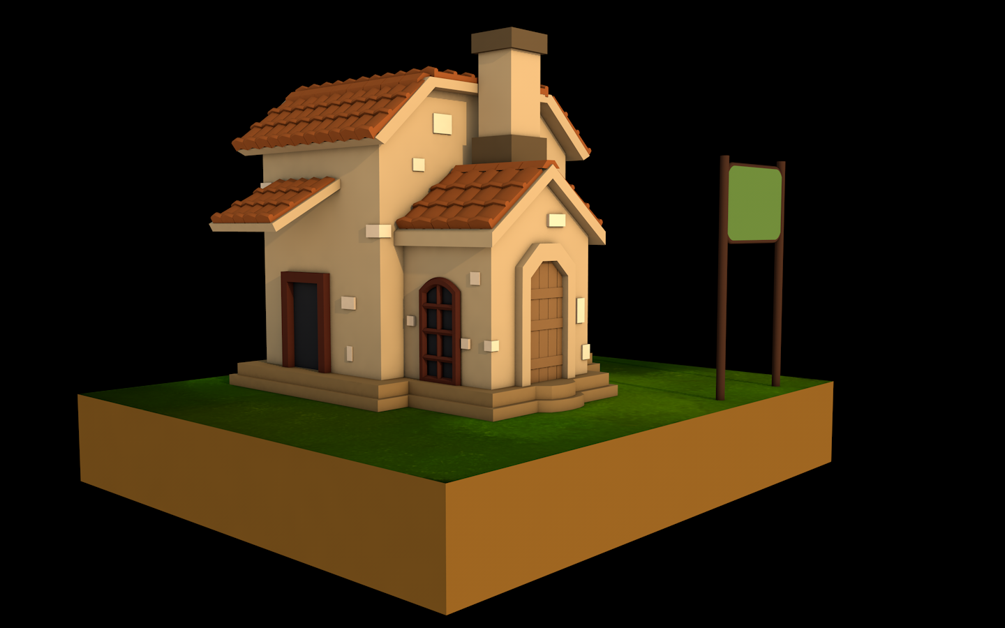 lowpoly cartoon house Free 3D Models in Fantasy 3DExport