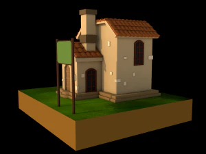 lowpoly cartoon house 3D Model