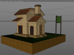 lowpoly cartoon house 3D Model