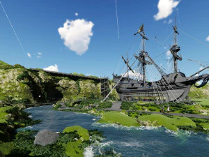 pirate house - terrain 3D Model