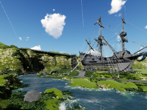 pirate house - terrain 3Dモデル