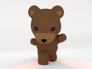 action teddy-rigged and animated 3D Model