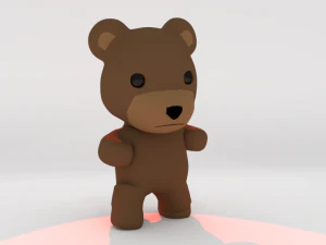action teddy-rigged and animated 3D Model