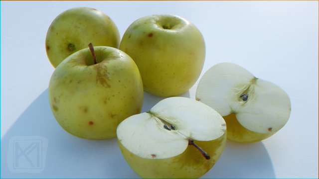 apples high resolution cut apples 3D Model .c4d .max .obj .3ds .fbx .stl .blend 