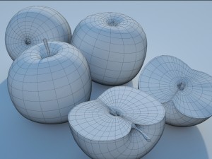 apples high resolution cut apples 3D Model
