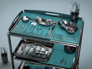 surgical instruments - medical equipment kit 3D Model