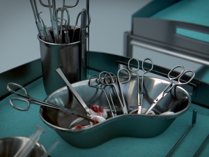 surgical instruments - medical equipment kit Model 3D