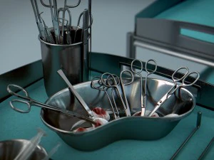 surgical instruments - medical equipment kit 3D Model