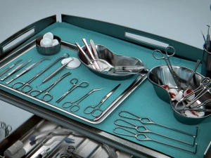 surgical instruments - medical equipment kit 3D Model