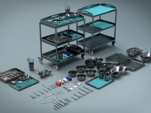 surgical instruments - medical equipment kit Model 3D