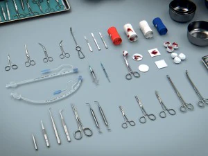 surgical instruments - medical equipment kit 3D Model