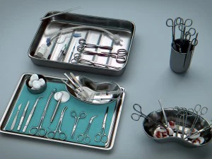 surgical instruments - medical equipment kit 3D Model