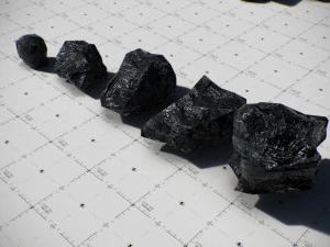 coal model pack - black brown anthracite 3D Model