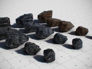 coal model pack - black brown anthracite Modelo 3D
