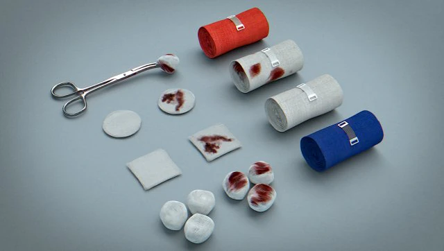 bandages gauze and swabs - medical kit 3D Model .c4d .max .obj .3ds .fbx .stl .blend 