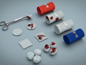 bandages gauze and swabs - medical kit 3D Model