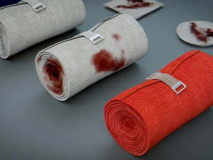 bandages gauze and swabs - medical kit 3D Model